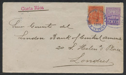 El Salvador 1898 12c Violet Postal Envelope Sent From LA UNION To London And Up-rated With A 1c Orange (SC 177), RARE - El Salvador