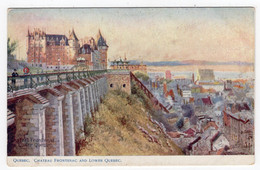 QUEBEC - Chateau Frontenac And Lower Quebec - Tuck Oilette 2243 - Artist C.E. Flower - Québec - Château Frontenac