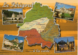 Carte Géographique - 24 Dordogne Le Périgord à La Carte - Brantôme, Bergerac, Périgueux, Sarlat - Landkarten