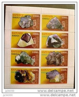 RUSSIE-URSS, Feuillet Minéraux 8 Valeurs Dentelés (emis En 1997) Pour L'exposition ASIA 97** MNH (petit Pli Sur 1 Timbre - Minerals