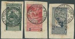 1913 REGNO USATO SOPRASTAMPATI 3 VALORI ANNULLO PISCOPI EGEO - RB26-10 - Ägäis (Piscopi)