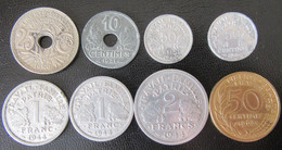 France - 8 Monnaies Modernes Dont 10c Etat Français Flan Clippé, 50c Lagriffoul 1963 à 4 Plis, Etc... - Collections