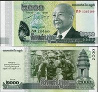 Cambodia Cambodge Kampuchea 2000 2,000 Riels UNC Banknote 2013 - Cambodge