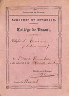 Collège De Besançon Collège De Vesoul - Prix De Version Latine Charlotte Aurélien 1858 Université De France - Diploma's En Schoolrapporten
