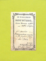 In Collègio Bisuntino / Collège De Besançon 1783 Joseph Flagey Louis Deluz - Prix De Mémoire ? - Diploma's En Schoolrapporten
