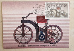HONGRIE Moto Yvert N°3022 Carte Maximum 1er Jour - DAIMLER Petroleumos Lovaglokocsi (1885) - Motorräder