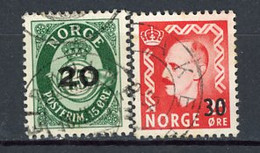 NOR - Yv. N° 340,341  (o)  Surchargés  Cote  0,6  Euro BE - Used Stamps