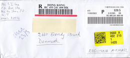 China Hong Kong Registered Recommandé Einschreiben Label 2022 Cover Brief BRØNDBY STRAND Denmark - Covers & Documents