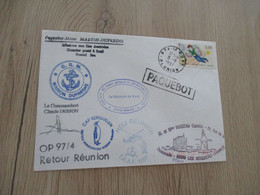 TAAF Terres Australes Lettre Affranchie à Bord Avec TP France Paquebot Dufresne Pour La Réunion 1997 - Covers & Documents