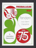 Etiquette De Vin Fendant    -  Fussballclub Visp  (suisse) - 75 éme Année 1989  - Thème Foot - Calcio
