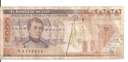 MEXIQUE 5000 PESOS 1989 VG+ P 88 C - Mexico