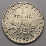 1 Franc Semeuse 1965, Petite Chouette, Nickel - V° République - 1 Franc