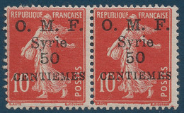 France Colonies Syrie N°58d** Paire Avec Variété S De Milièmes Renversé Tenant à Normal Signé SCHELLER - Neufs