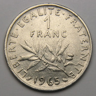 1 Franc Semeuse 1965, Petite Chouette, Nickel - V° République - 1 Franc