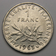 1 Franc Semeuse 1965, Petite Chouette, Nickel - V° République - 1 Franc