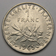 1 Franc Semeuse 1965, Petite Chouette, Nickel - V° République - 1 Franc