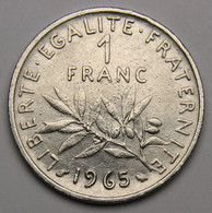 1 Franc Semeuse 1965, Petite Chouette, Nickel - V° République - 1 Franc