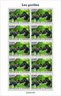 Burundi 2022, Animals, Gorillas IV, Sheetlet - Gorilla's