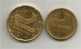 Andorra , Monnaie 10 Cents + 20 Cents (année 2014) Neufs, Uncirculated. Rare-Scarce. - Andorra