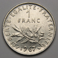 1 Franc Semeuse 1967, Nickel - V° République - 1 Franc
