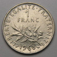 1 Franc Semeuse 1968, Nickel - V° République - 1 Franc