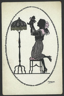 SILHOUETTE - F. Kaskeline Der Kleine Liebling Frau M. Lamp - Postcard 14 X 9 Cm (see Sales Conditions) 05654 - Kaskeline