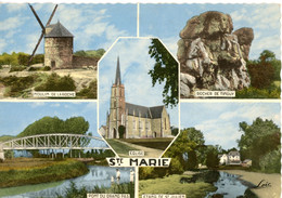 SAINTE MARIE MOULIN DE LA ROCHE EGLISE ROCHER DE TIMOUY PONT DU GRAND PAS ETANG SAINT JULIEN 1973 - Autres & Non Classés