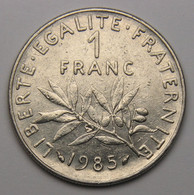 1 Franc Semeuse 1985, Nickel - V° République - 1 Franc