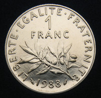 RARE, FDC Issue De Coffret  ! 1 Franc Semeuse 1988, Nickel - V° République - 1 Franc