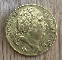 20 Francs Louis XVIII Buste Nu (W, Lille) - Or - 1818 TTB/SUP - 20 Francs (gold)