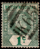 British Honduras 1904 KE VII Crown CA 1c Grey-green And Green K65 (Belize) Cancel - Honduras Británica (...-1970)