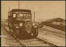 Camionnette Citroën "Rosalie" Vers 1935 - CP Moderne Editions La Vie Du Rail Curiosités Ferroviaires - Voir 2 Scans - Trains