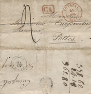 BELGIQUE - TOURNAY + CA SUR LETTRE AVEC CORRESPONDANCE POUR POTTES, 1847 - 1830-1849 (Onafhankelijk België)