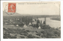 01.338/ GROSLEE - Vue Générale Du Port Et Le Rhône - Sonstige Gemeinden