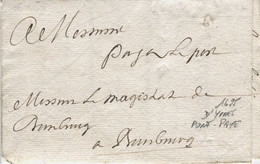 BELGIQUE - PAYE LE PORT MANUSCRIT SUR LETTRE AVEC CORRESPONDANCE D'YPRES, 1695 - 1621-1713 (Pays-Bas Espagnols)