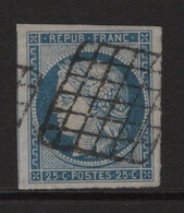 N°4 - 25c Ceres - Bleu - TTB - Cote 65€ - 1849-1850 Cérès