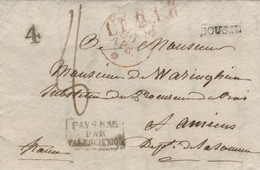 BELGIQUE - BOUSSU + L.P.B.1.R. + PAYS-BAS PAR VALENCIENNES SUR LETTRE AVEC CORRESPONDANCE, 1830 - 1830-1849 (Onafhankelijk België)