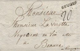 BELGIQUE - BRUGES SUR LETTRE AVEC CORRESPONDANCE POUR LA FRANCE, 1766 - 1714-1794 (Paesi Bassi Austriaci)