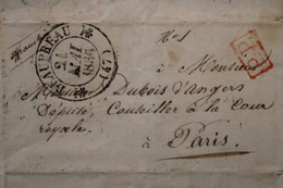 1836 Marque Cad Beaupréau Député Cour Royale Affranchi Maine Et Loire (47) Cover Précurseur T12 PP Encre Rouge Taxe - 1801-1848: Vorläufer XIX