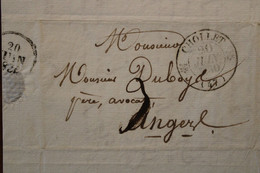 France 1830 Marque CHOLLET Cholet Angers Maine Et Loire 47 Cover Précurseur T12 Taxe 3 Préphilatélie - 1801-1848: Voorlopers XIX