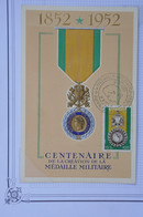 T14  ALGERIE  BELLE   CARTE  1952 JOURNEE TIMBRE SIDI BEL ABBES +MEDAILLE MILITAIRE ++AFFRANCH. PLAISANT - Lettres & Documents