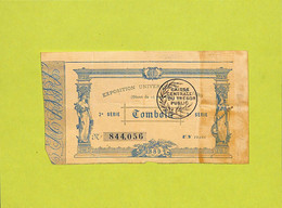 Tombola Exposition Universelle 1889 Paris - Caisse Du Trésor Public - Billetes De Lotería