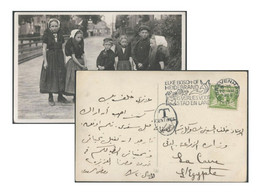 Holland To Egypt 1939 TAXED Postcard Axelsche Kleederdracht Costume Types Netherlands Post Card S-Gravenhage /The HAGUE - Axel