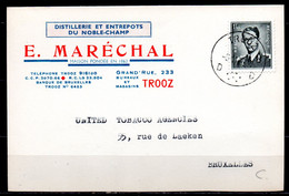 924 Op Briefkaart Gestempeld TROOZ - 1953-1972 Lunettes