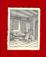 Circa 1920 Carte De Collection Librairie L. Prevost Rue De Bourgogne Paris « Au Vieux Papier» Bibliothèque, Lecteur,etc. - Publicités