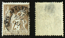 N° 105 2F SAGE Bistre/azuré B Cote 55€ - 1898-1900 Sage (Type III)