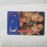 PALESTINE-(PL-PRE-AHL-0001F)-girls On The Phone-(318)-(20₪)-(2121278872)-(1/1/2008)-used Card-1 Prepiad Free - Palestine