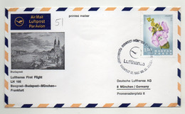 Me51 - UNGHERIA GERMANIA ,  Volo LUFTHANSA LH195 727  Budapest Monaco 26.8.1967 - Storia Postale