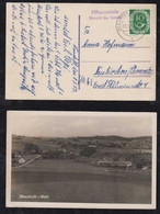 BRD Bund 1952 Posthorn 10Pf Postkarte Hilfspoststelle Neustift über Vilshofen X Neukirchen Chemnitz DDR - Covers & Documents