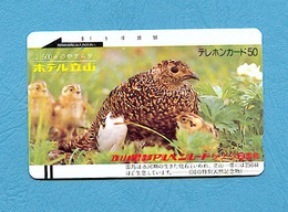 ( 5683 ) -  Télécarte  JAPON - Ancienne - Animal - ( PERDRIX Avec Ses Poussins ) - *** TBE ***  - Voir Scan - - Oerwoud